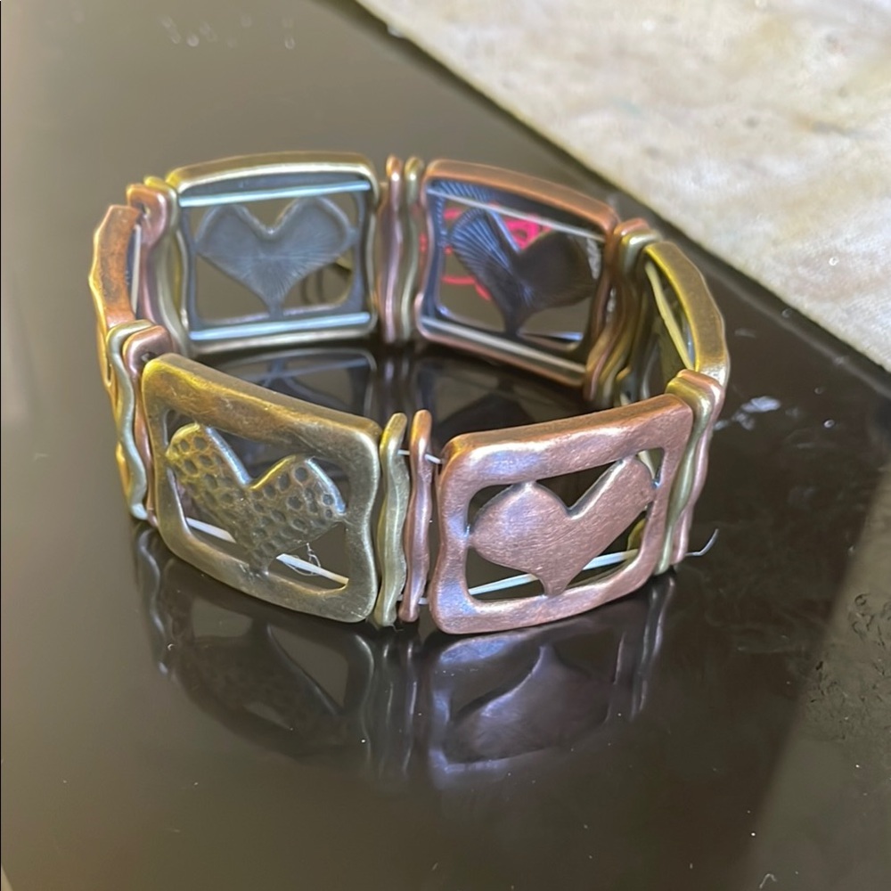 Mixed Metal Heart Bracelet